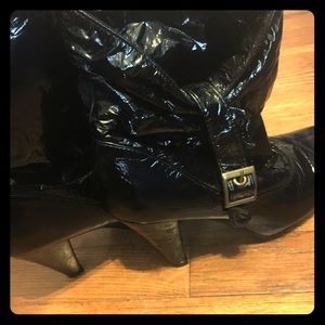 Faux leather booties